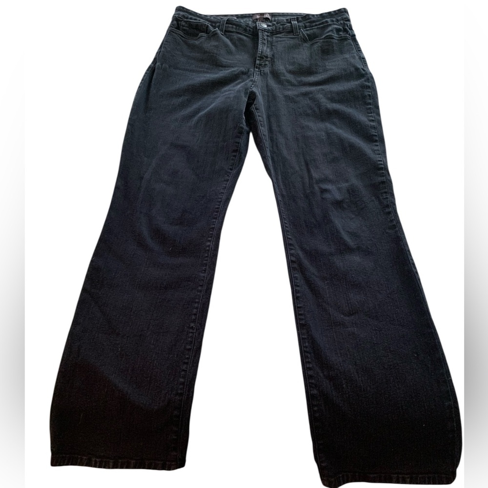 NYDJ Classic Black Women's Jeans, Size 14 Short , Marilyn Straight Lift/Tuck